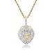 INS New Lion Head Full Zircon Hip Hop Trendy Two Color Pendant Men's Jewelry Series Necklace Accessories_ipsvogv.com