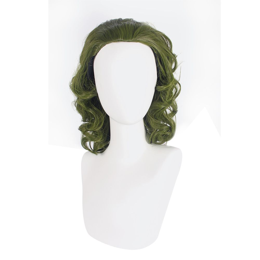 movie cosplay clown joker Fleck green medium length curly hair cos wig Halloween headgear_ipsvogv.com