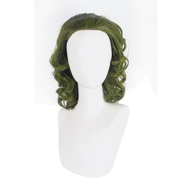 movie cosplay clown joker Fleck green medium length curly hair cos wig Halloween headgear_ipsvogv.com