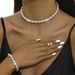 2024 High-End Jewelry Bride New Pearl Necklace Earrings Bracelet Set_ipsvogv.com