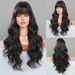Wig Female Natural Black Long Curly Hair Big Wavy Bangs Full Head Set Chemical Fiber Wig Synthetic Hair_ipsvogv.com