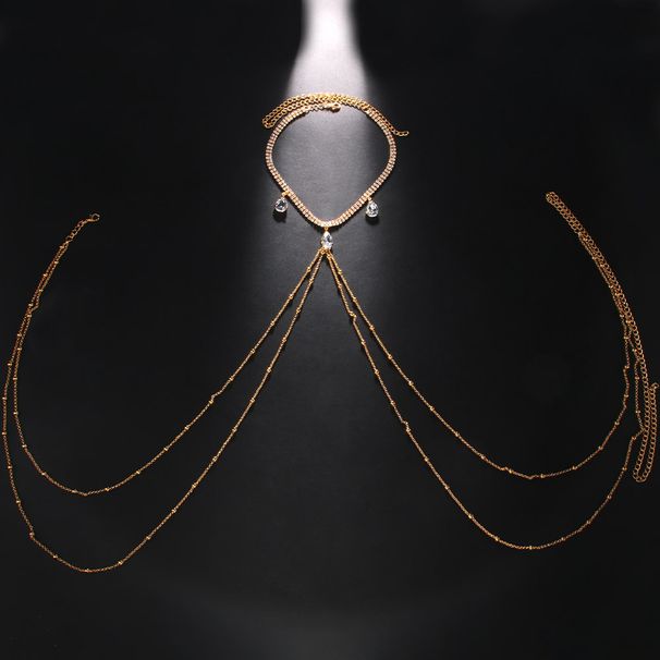 New Fashion Neck Rhinestone Breast Chain, Personalized Bead Body Chain, Women's Accessories Body Chain_ipsvogv.com