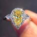 Cao Shi's New Simple Yellow Water Drop Pear Shaped Zircon Ring For Fashion And Women's Business Activities Accessories_ipsvogv.com