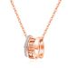 Fashionable Three Ring Roman Numerals Women's Titanium Steel Necklace With Letters, Mud Rose Gold Inlaid Diamonds,_ipsvogv.com