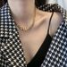 Gold Thick Letter Titanium Steel Necklace Female Hip Hop Personality Short Collar Chain Versatile_ipsvogv.com