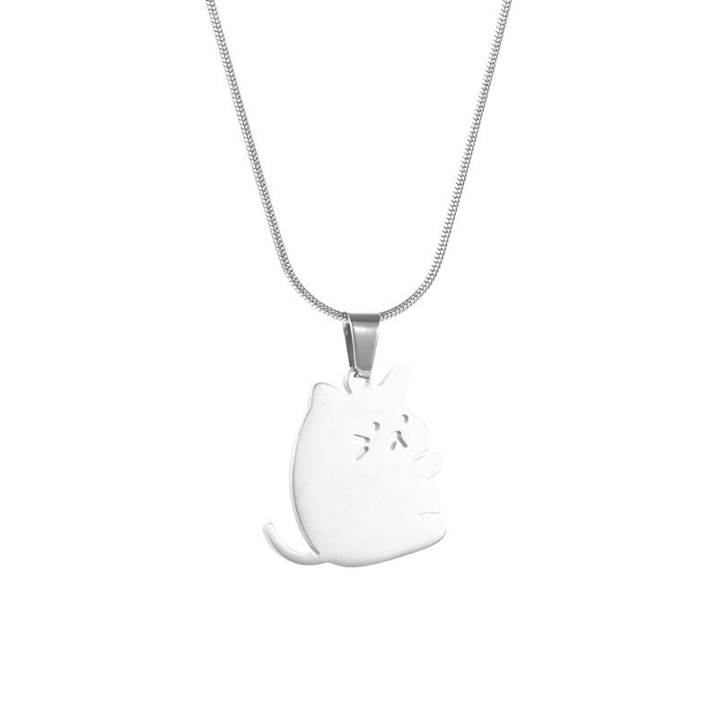 New arrival new patchwork style hug kitten puppy couple girlfriends cute cartoon men and women stainless steel necklace_ipsvogv.com