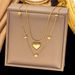 Love Double-layer Necklace, Versatile Collarbone Chain, Women's Fashion, Light Luxury, No Fading Heart-shaped Pendant_ipsvogv.com