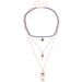 Multi layer gray rhinestone blue devil eye pendant necklace for women personalized necklace_ipsvogv.com
