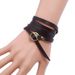 Punk's New Five Circle Embossed Cowhide Bracelet Retro And Simple Multi Circle Men's Leather Bracelet Accessories_ipsvogv.com