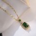 Necklace Women's Net Red, Emerald, Zircon, Junior Earrings, Pendant, High Sense Set, Colorless Titanium Steel Lock Bone Chain, Female_ipsvogv.com
