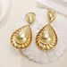 Elegant Gold Plated Geometric Water Drop Statement Earrings With High-end Feel_ipsvogv.com