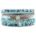 Women's Jewelry Retro Feather Bracelet Trendy Personality Blue Turquoise Bracelet Gravel Multi Layer Leather Bracelet_ipsvogv.com