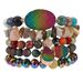 Bohemian Stacking Style Natural Stone Crystal Bud Gravel Multi String Bracelet_ipsvogv.com