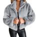 Women's Clothing clothing autumn and winter rabbit fur fur zipper cardigan plush warm jacket_ipsvogv.com