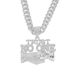 Hip hop alloy full diamond letter splicing pendant, Cuban chain necklace, nightclub bouncing accessories, men's jewelry_ipsvogv.com