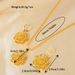 Elegant Style 2-piece Jewelry Set, Luxurious Gold Copper Gold-plated Flower Pendant Necklace And Earrings_ipsvogv.com