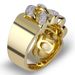 Men And Women's Jewelry Hip Hop Gold Plated Cubic Zirconia Geometric Chain Ring For Trendy Fashion Hip Hop Trendy Ring Jewelry_ipsvogv.com