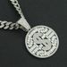 Hip Hop Full Diamond US Dollar Round Card Hollow out Pendant Cuban Chain Necklace Men's Cool and Dominant Exaggerated_ipsvogv.com