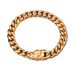 Stainless Steel Hip-Hop Niche Ins Trend Gold Vacuum Fashion Men's High-End Sense Dragon Head Buckle Cuban Bracelet_ipsvogv.com