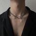 Jewelry hip hop Cuban necklace men's high street thick chain titanium steel necklace ins high grade sense of all matching jewelry women_ipsvogv.com