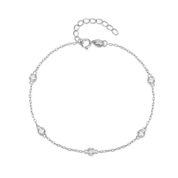 Women's Jewelry S925 Sterling Silver Classic Simple Ladies Diamond Bracelet All Match Ins Style Adjustable Hand Accessories_ipsvogv.com