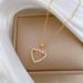 】 Love 【 Bow Light Luxury Charm Gorgeous Full Diamond Necklace Women's Versatile Clavicle Titanium Steel Chain 【 】_ipsvogv.com