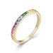 Women's Jewelry S925 Sterling Silver Micro Inlaid Square Rainbow Zircon Ring Ladies Fashion Ring Jewelry_ipsvogv.com