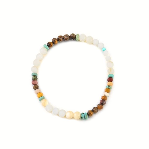 Women's Jewelry Colorful Natural Blue Turquoise Beaded Necklace Round Popular Style, Light Luxury, Niche Pearl, High End Simple Suit_ipsvogv.com