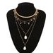 Jewelry Simple And Irregular Pearl Chain Temperament Round Bead Tassel Multi-layer Geometric Necklace_ipsvogv.com