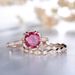 Product 14k Rose Gold Pigeon Blood Red Set Ring Engagement Pair Jewelry_ipsvogv.com