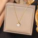2024 Hot Selling Stainless Steel Gold Double-sided OL Mother Of Pearl Five Leaf Flower Necklace, Fashionable, Versatile_ipsvogv.com