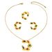 Feng Women's Necklace Jewelry Set with Colored Earrings Ins, a niche C-letter design ring_ipsvogv.com