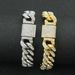 Hip hop full diamond domineering Cuban chain trendy personality, buckle, street dance outfit, tie, bracelet, bracelet_ipsvogv.com