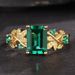 INS Style Square Emerald Zircon Fashion Versatile Flower Women's Ring New Jewelry_ipsvogv.com