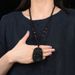 Obsidian Glass Pendant Black Dragon Brand Men's Dominant Couple Agate Bead Necklace_ipsvogv.com