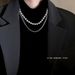 Popular Double-layer Pearl Necklace, Hip-hop Style, Niche Design, Collarbone Chain, Men's And Women's Styles_ipsvogv.com