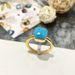 Faceted Geometric Copper Ring Multi-Color Crystal Mushroom Head Jewelry For Men And Women_ipsvogv.com