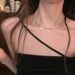 Silver Fragmented Ultra Necklace With Light Luxury And Unique Design, Double Layer Fine Sparkling Layered Collar Chain,_ipsvogv.com