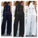 Women's new fashion casual backless solid color sleeveless suit wide-leg pants two-piece suit_ipsvogv.com