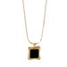 S925 silver black agate square necklace female niche versatile electroplated gold plated light luxury Korean style elegant fashion snake bone chain_ipsvogv.com