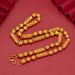 Men's Sand Gold Men's Hollowed Out Carved Grid Cylinder With Frosted Round Bead Necklace Is Fashionable_ipsvogv.com