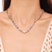 Hepburn Style New Geometric Pearl Pendant String, Colorful Natural Stone Square Cut Necklace, Titanium Steel_ipsvogv.com