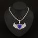 Hip Hop Rap Trendy Creative Pink Angel Wing Pendant Blue Diamond Love Men's Necklace_ipsvogv.com