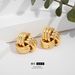 Fashion Commuter Copper Plated Real Gold Irregular Earrings Retro Metal High Grade Exaggerated Female Earrings_ipsvogv.com