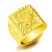 Men's Simulation 3D Hard Gold Wide Face Square Ring, Solid Domineering Men's Open Ring_ipsvogv.com