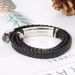 Leather Woven Men's Bracelet Bangle Simple Fashion Style Titanium Steel Jewelry_ipsvogv.com
