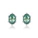 Egg Shaped Natural Water Grass Agate Earrings S925 Silver Six Claw Inlaid Green Moss Stone Earrings Simple And Fashionable_ipsvogv.com
