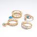 New Punk Street Style Devil's Eye With Diamond Drip Oil Hollow 4-piece Ring Set_ipsvogv.com