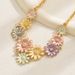 Ins Super Fairy Flower Necklace Simple Drip Oil Design Clavicle Women's Colorful Versatile Long Chain_ipsvogv.com