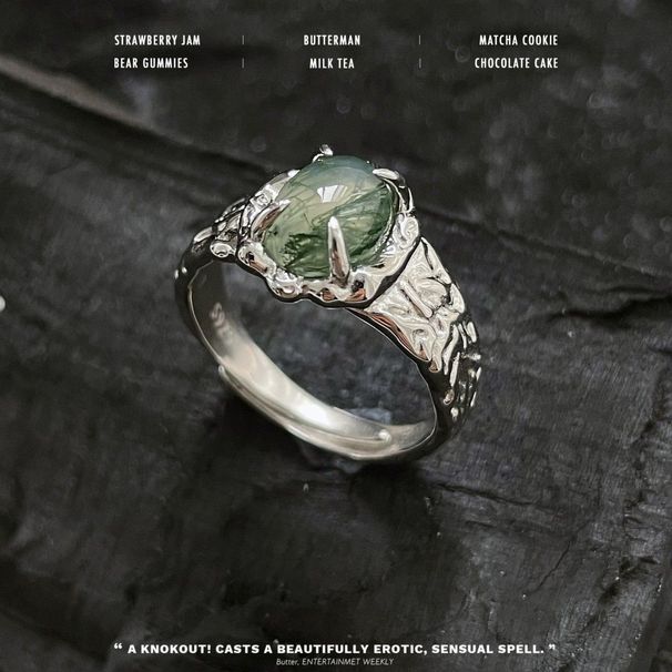 Silver Water Grass Texture Zircon Living Mouth For Women, Niche Design, Fashionable Personality, High-end Feeling, Index_ipsvogv.com